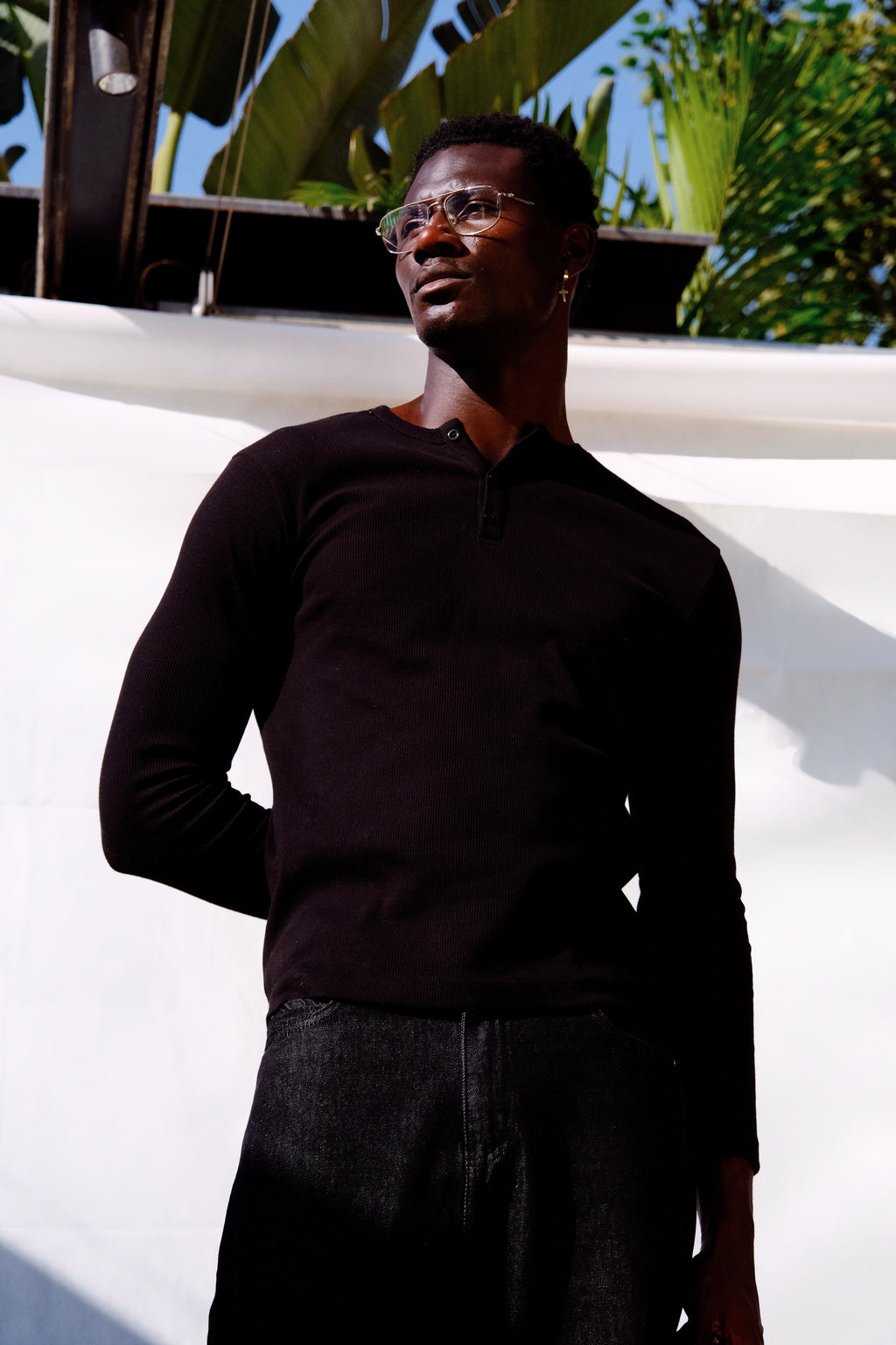 Rituals Black Henley Shirt "Pre-order"