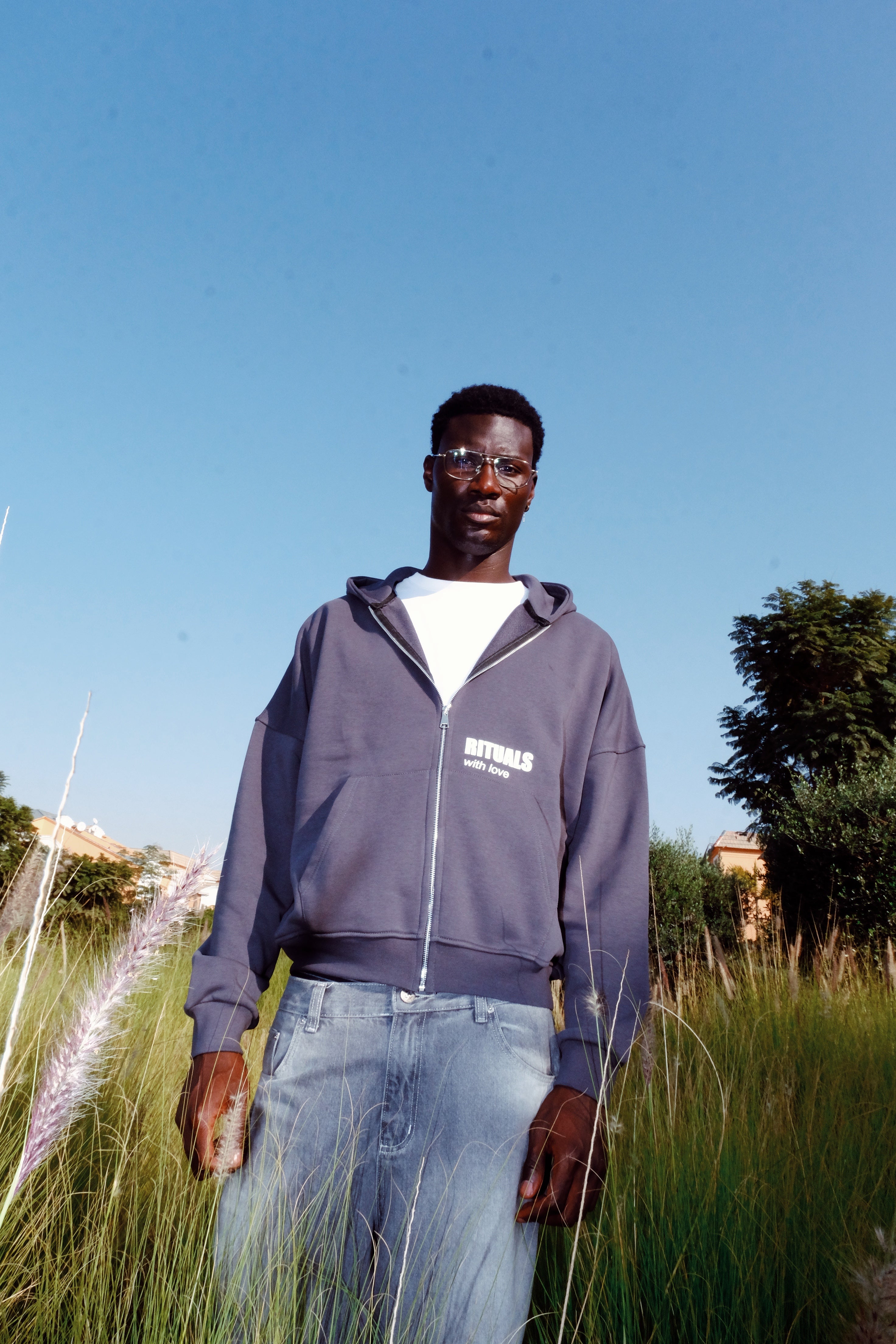 Rituals Grey Zip Hoodie Men