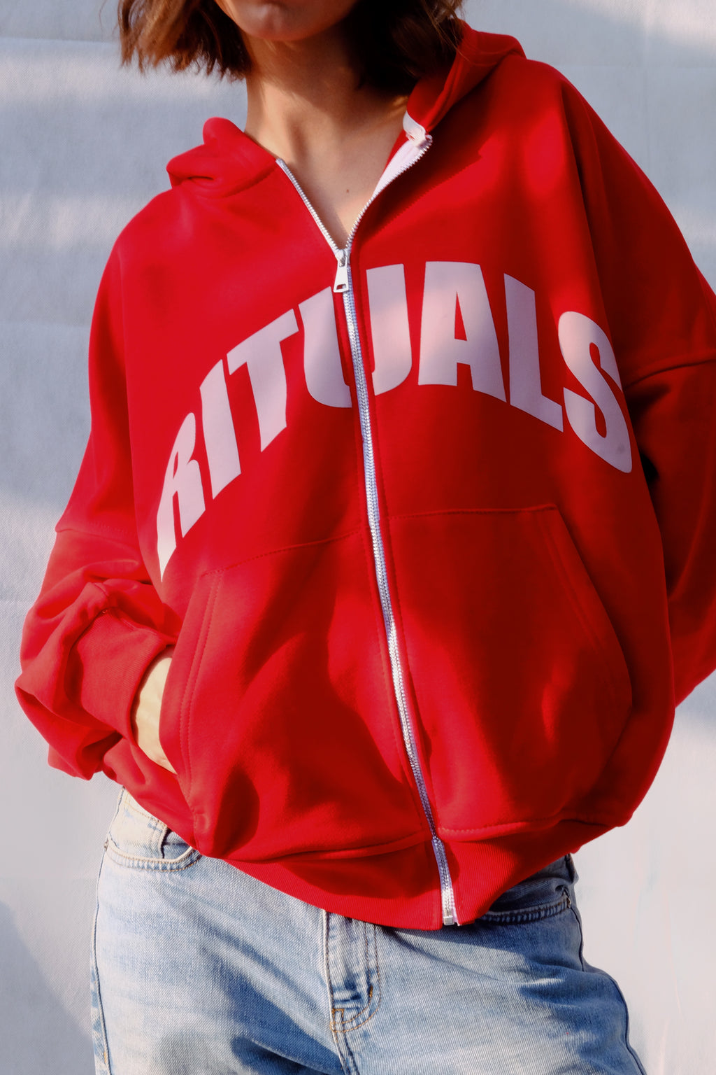 Rituals Red Zip Hoodie Women