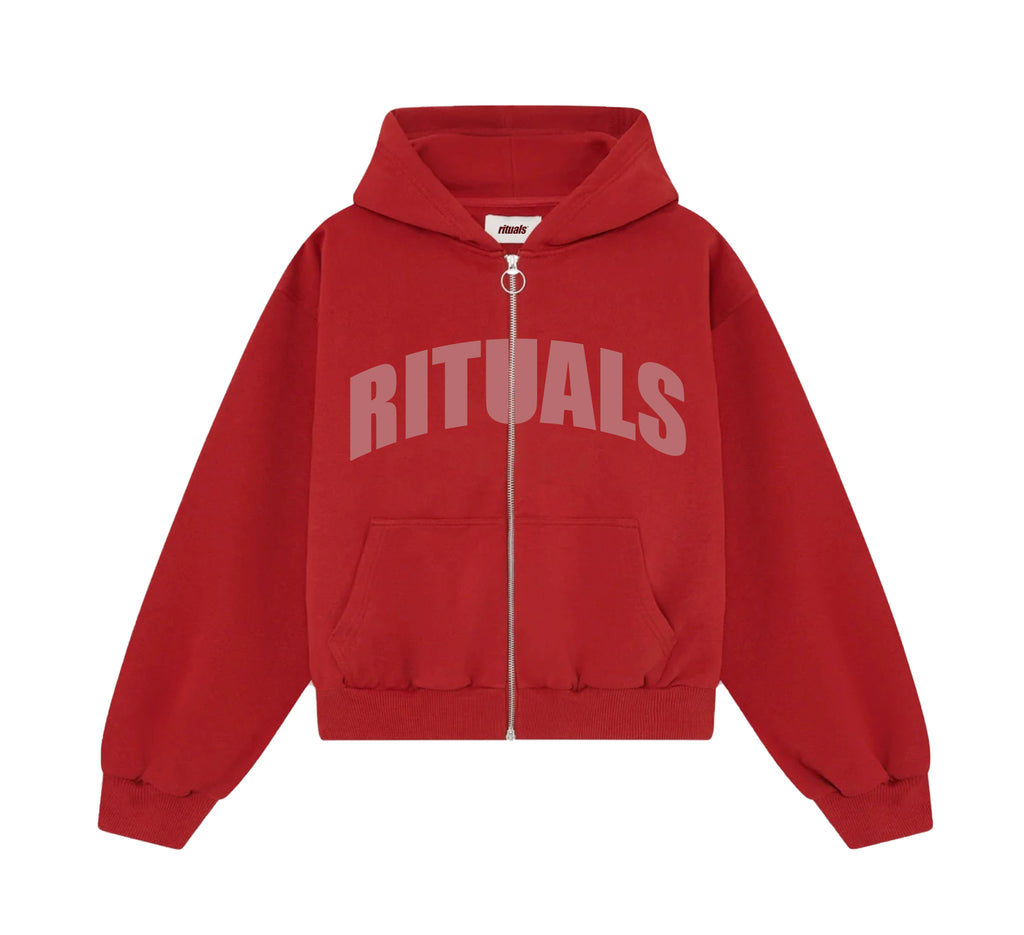 Rituals Red Zip Hoodie Men